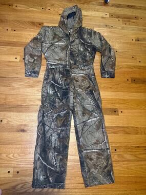 Guide Series Youth M Camo Hunting Coveralls Insulated Hooded One Piece Suit